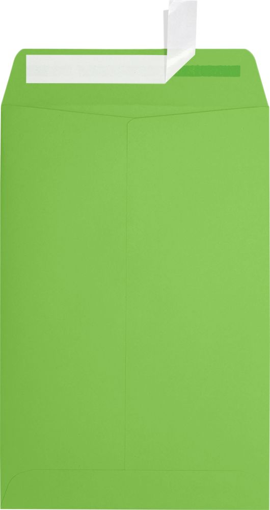 Lime Green 32lb 6 x 9 Open End Envelopes with Peel & Seal