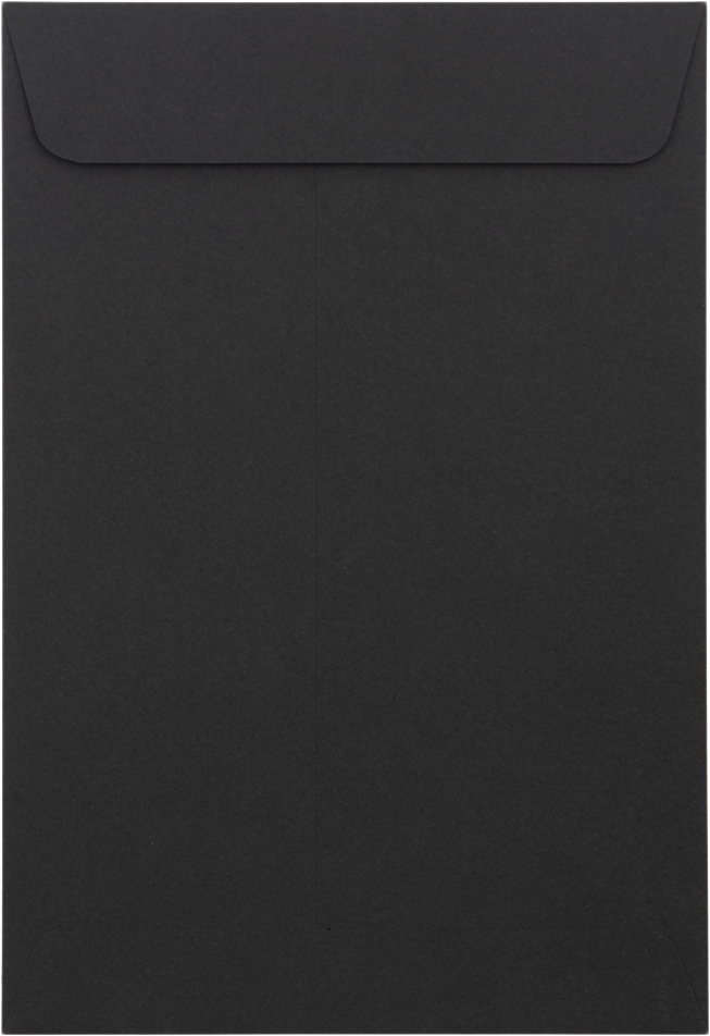 Smooth Midnight Black 32lb 6 1/2 x 9 1/2 Open End Envelopes with Peel & Seal