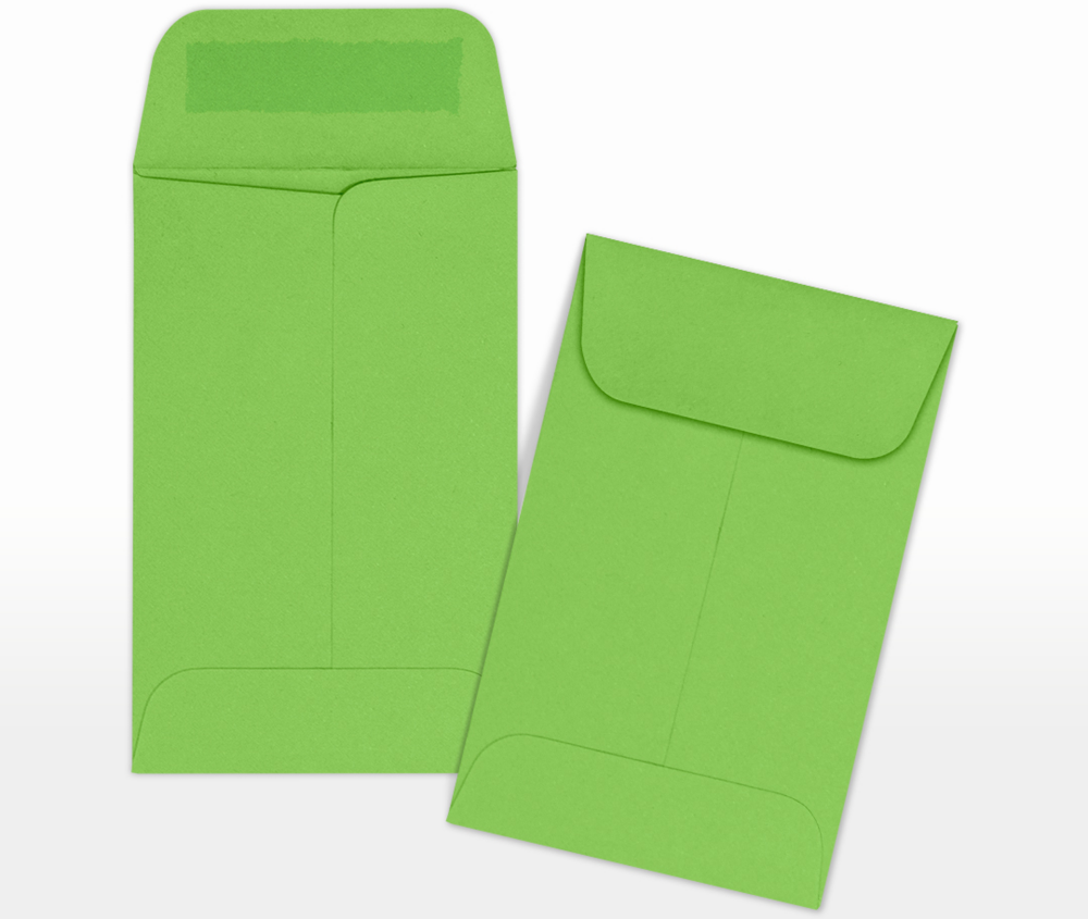 Lime Green 32lb #1 Coin Envelopes (2 1/4 x 3 1/2)