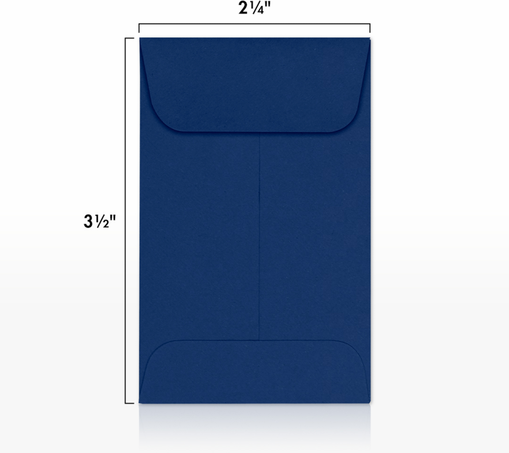 Navy Blue 32lb #1 Coin Envelopes (2 1/4 x 3 1/2)