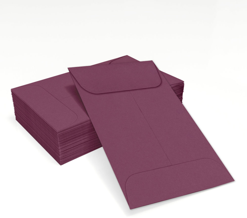 Vintage Plum Purple 32lb #1 Coin Envelopes (2 1/4 x 3 1/2)