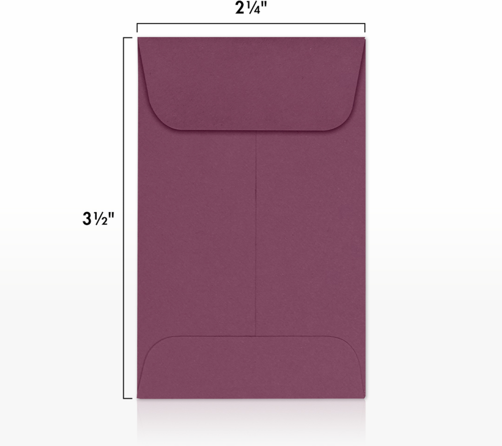 Vintage Plum Purple 32lb #1 Coin Envelopes (2 1/4 x 3 1/2)