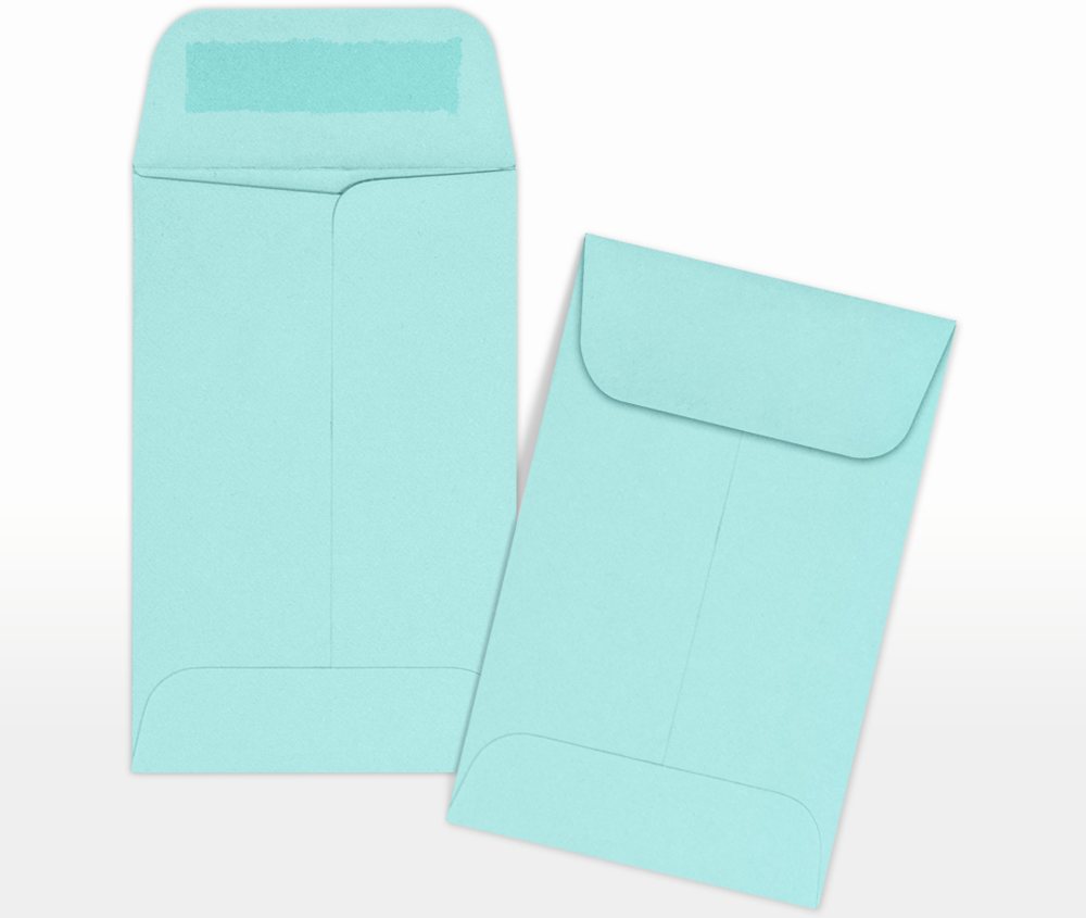 Seafoam Aqua Blue 32lb #1 Coin Envelopes (2 1/4 x 3 1/2)