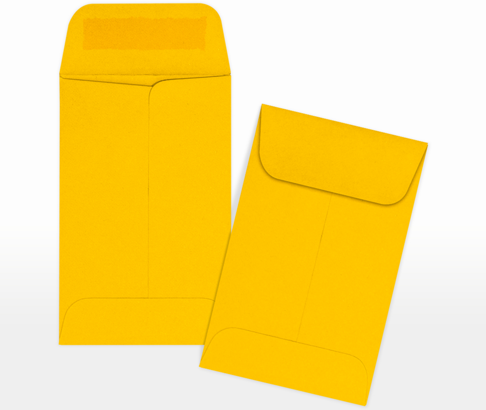 Sunflower Yellow 32lb #1 Coin Envelopes (2 1/4 x 3 1/2)