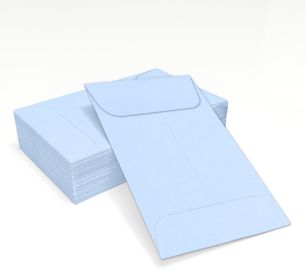 Baby Blue 32lb #1 Coin Envelopes (2 1/4 x 3 1/2)