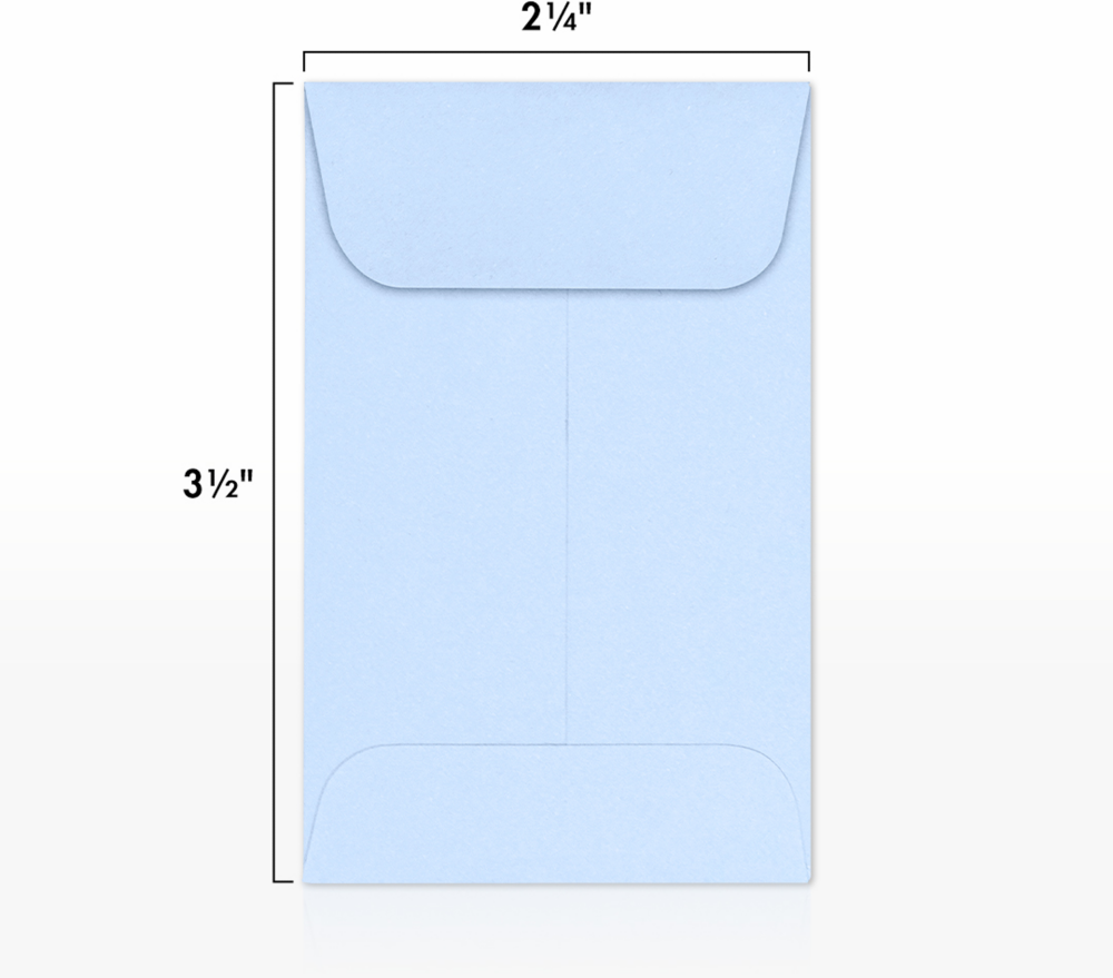 Baby Blue 32lb #1 Coin Envelopes (2 1/4 x 3 1/2)