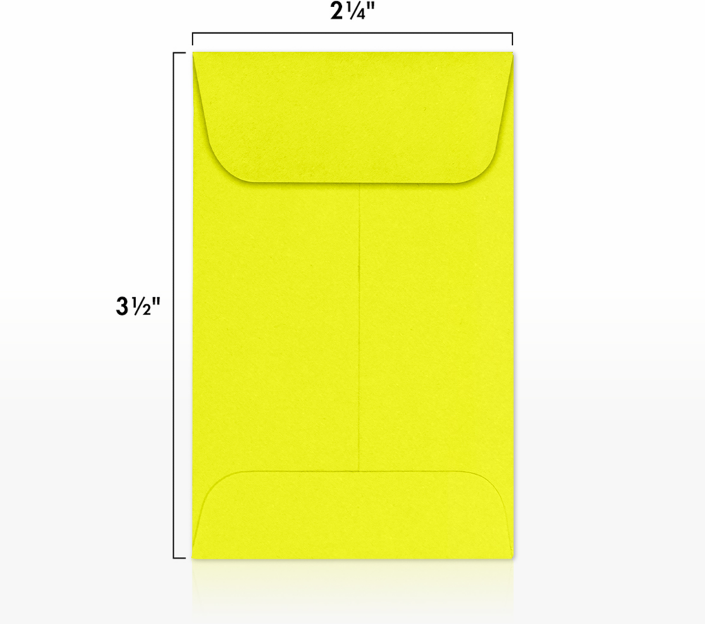 Citrus Yellow 32lb #1 Coin Envelopes (2 1/4 x 3 1/2)