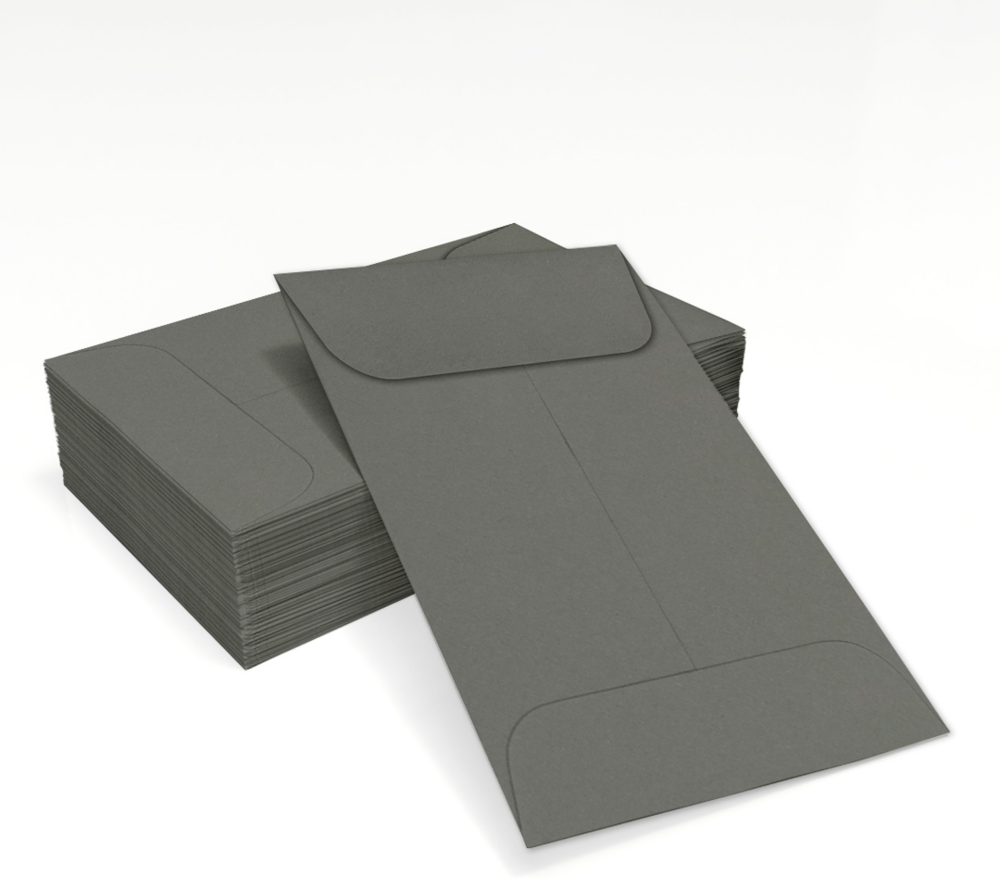 Dark Smoke Gray 32lb #1 Coin Envelopes (2 1/4 x 3 1/2)