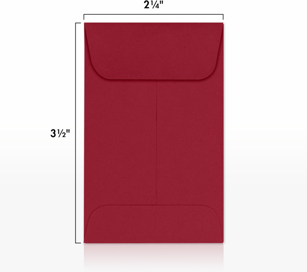 Garnet Dark Red 32lb #1 Coin Envelopes (2 1/4 x 3 1/2)