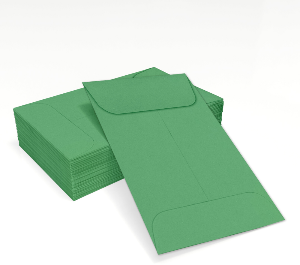 Holiday Green 32lb #1 Coin Envelopes (2 1/4 x 3 1/2)