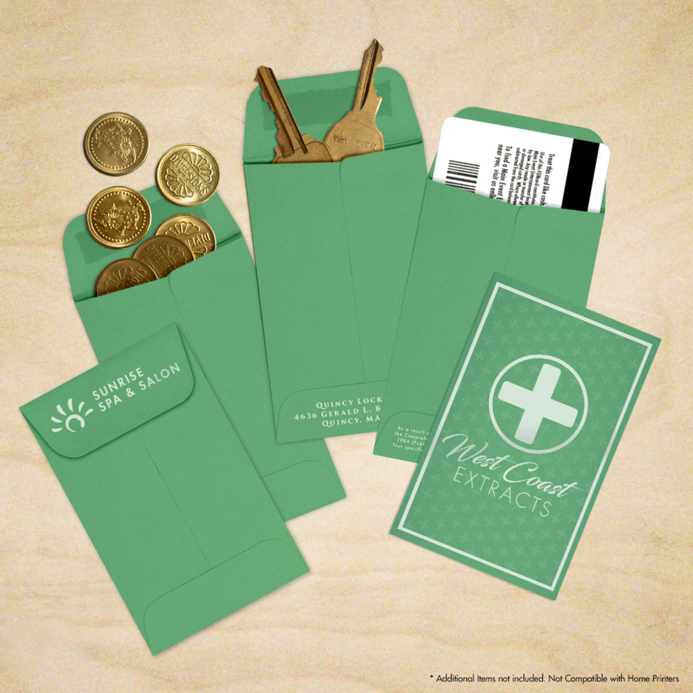 Holiday Green 32lb #1 Coin Envelopes (2 1/4 x 3 1/2)