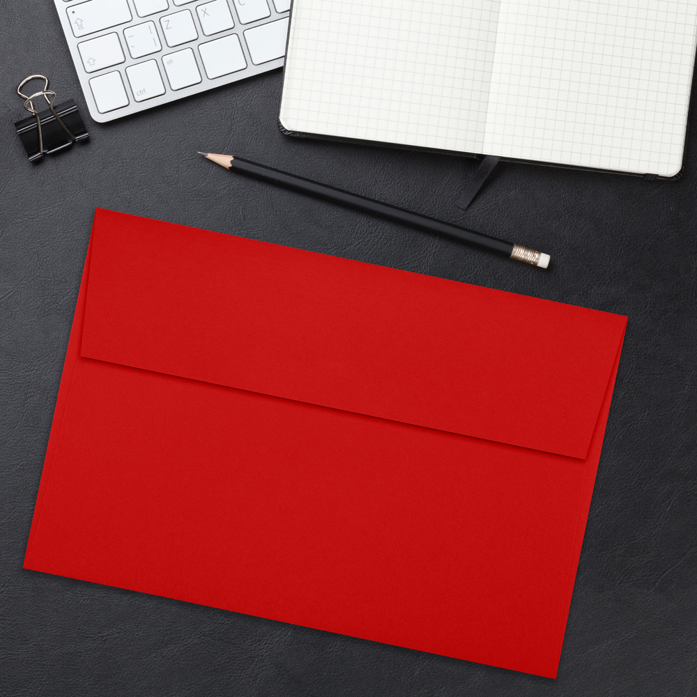 Red 32lb A10 Invitation Envelopes (6 x 9 1/2) with Peel & Seal