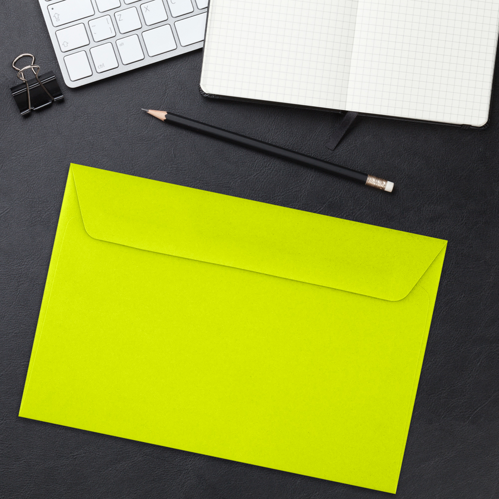 Wasabi Lime Green 32lb 6 x 9 Booklet Envelopes