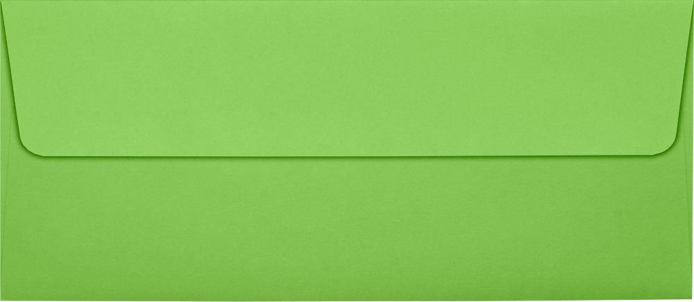 Lime Green 32lb #10 Square Flap Envelopes (4 1/8 x 9 1/2) with Peel & Seal
