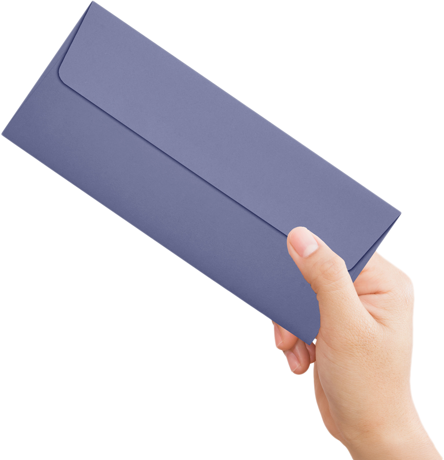 Wisteria Purple 32lb #10 Square Flap Envelopes (4 1/8 x 9 1/2) with Peel & Seal