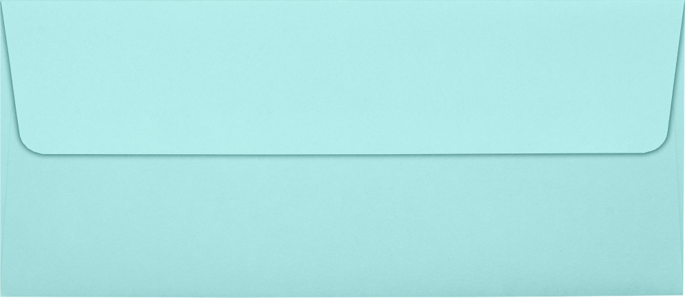 Seafoam Aqua Blue 32lb #10 Square Flap Envelopes (4 1/8 x 9 1/2) with Peel & Seal