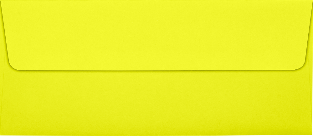Citrus Yellow 32lb #10 Square Flap Envelopes (4 1/8 x 9 1/2) with Peel & Seal