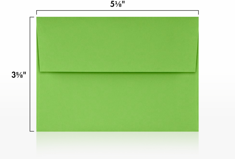 Lime Green 32lb A1 Invitation Envelopes (3 5/8 x 5 1/8) with Peel & Seal