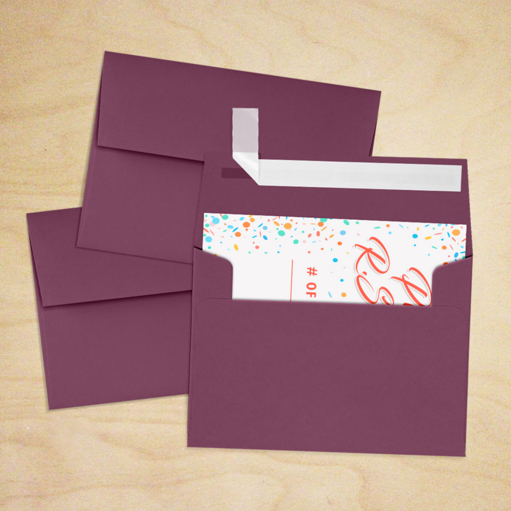 Vintage Plum Purple 32lb A1 Invitation Envelopes (3 5/8 x 5 1/8) with Peel & Seal