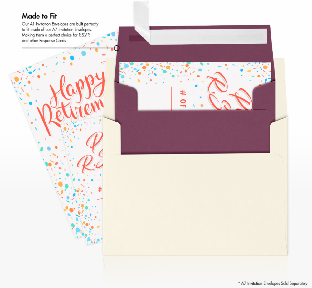 Vintage Plum Purple 32lb A1 Invitation Envelopes (3 5/8 x 5 1/8) with Peel & Seal