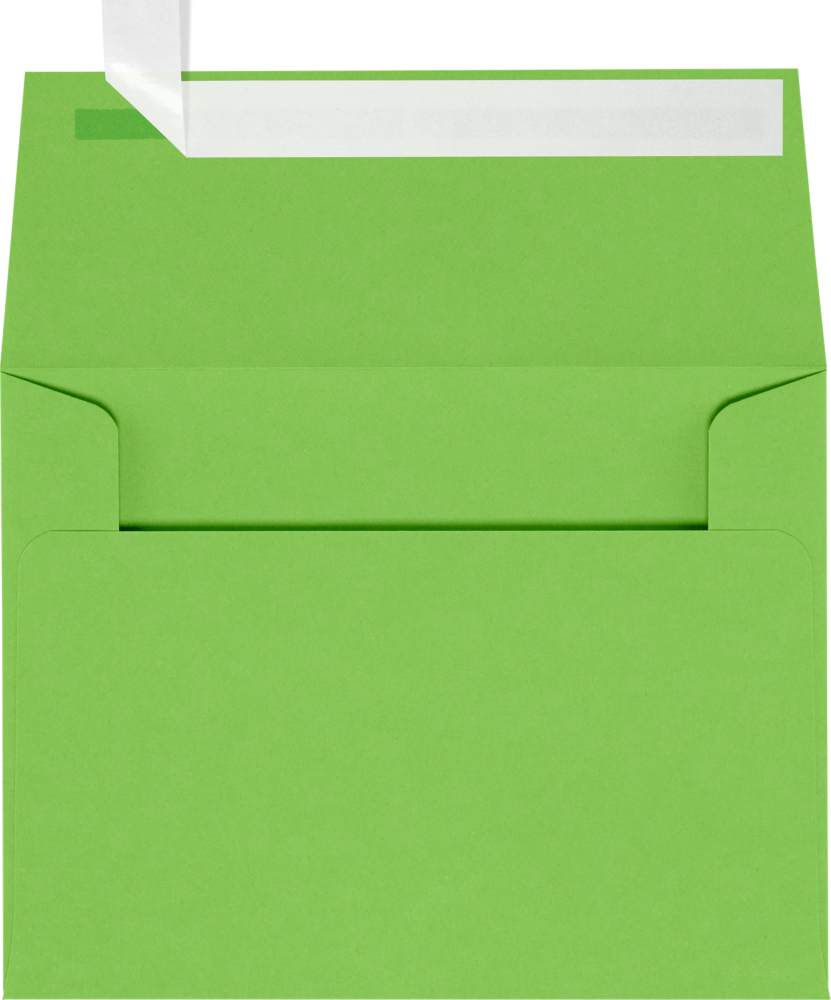 Lime Green 32lb A2 Invitation Envelopes (4 3/8 x 5 3/4) with Peel & Seal