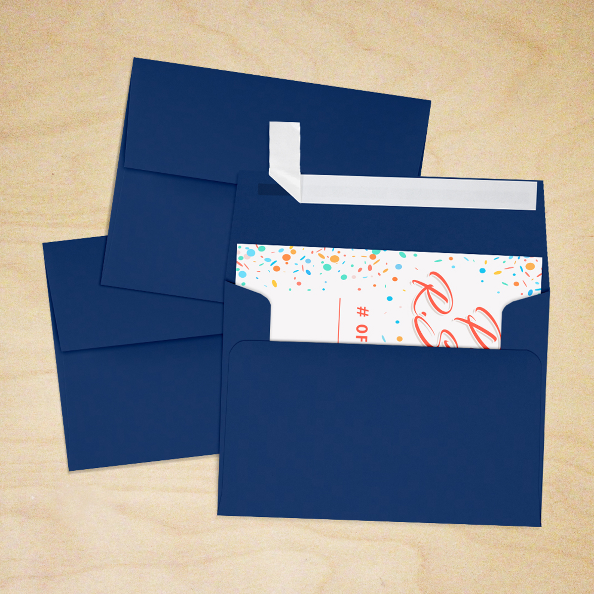 Navy Blue 32lb A2 Invitation Envelopes (4 3/8 x 5 3/4) with Peel & Seal