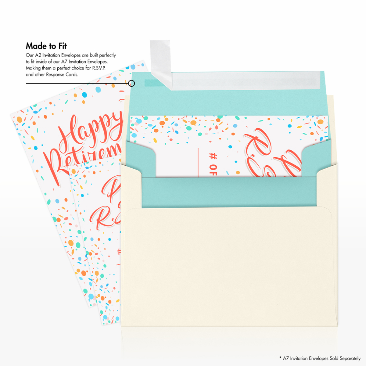 Seafoam Aqua Blue 32lb A2 Invitation Envelopes (4 3/8 x 5 3/4) with Peel & Seal