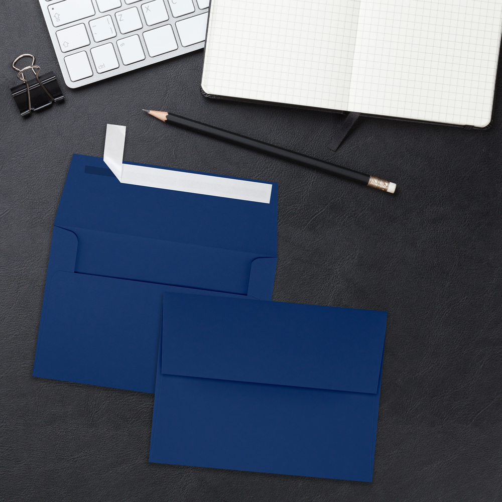 Navy Blue 32lb A4 Invitation Envelopes (4 1/4 x 6 1/4) with Peel & Seal