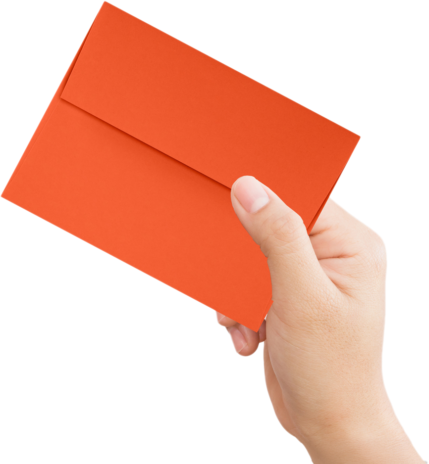 Mandarin Orange 32lb A4 Invitation Envelopes (4 1/4 x 6 1/4) with Peel & Seal