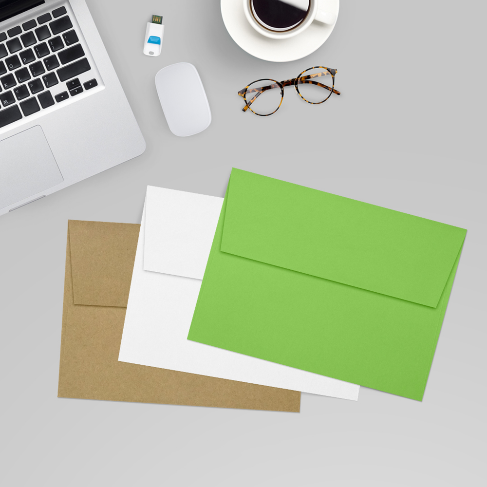 Lime Green 32lb A7 Invitation Envelopes (5 1/4 x 7 1/4) with Peel & Seal
