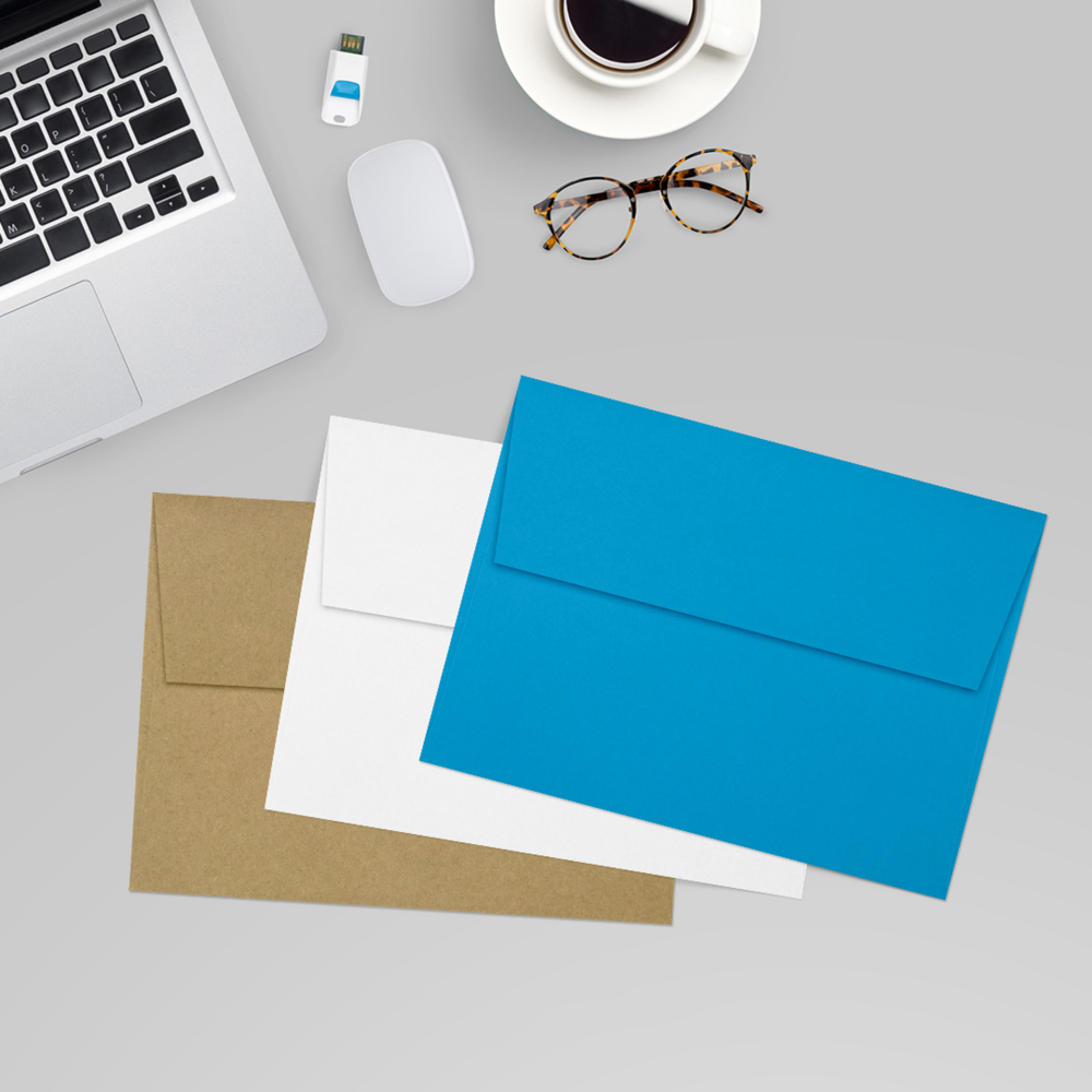 Pool Blue 32lb A7 Invitation Envelopes (5 1/4 x 7 1/4) with Peel & Seal