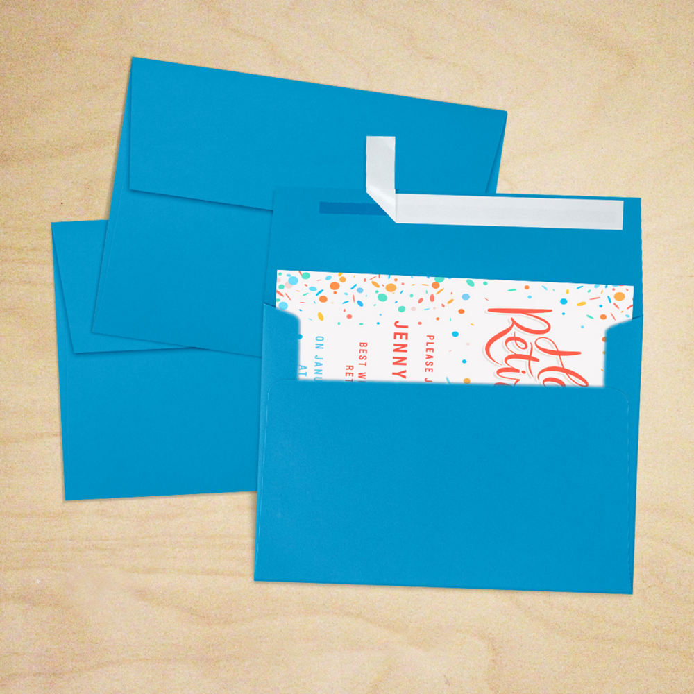 Pool Blue 32lb A7 Invitation Envelopes (5 1/4 x 7 1/4) with Peel & Seal