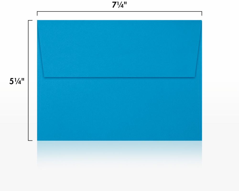 Pool Blue 32lb A7 Invitation Envelopes (5 1/4 x 7 1/4) with Peel & Seal