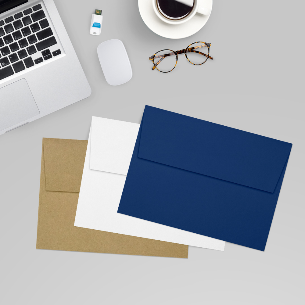 Navy Blue 32lb A7 Invitation Envelopes (5 1/4 x 7 1/4) with Peel & Seal