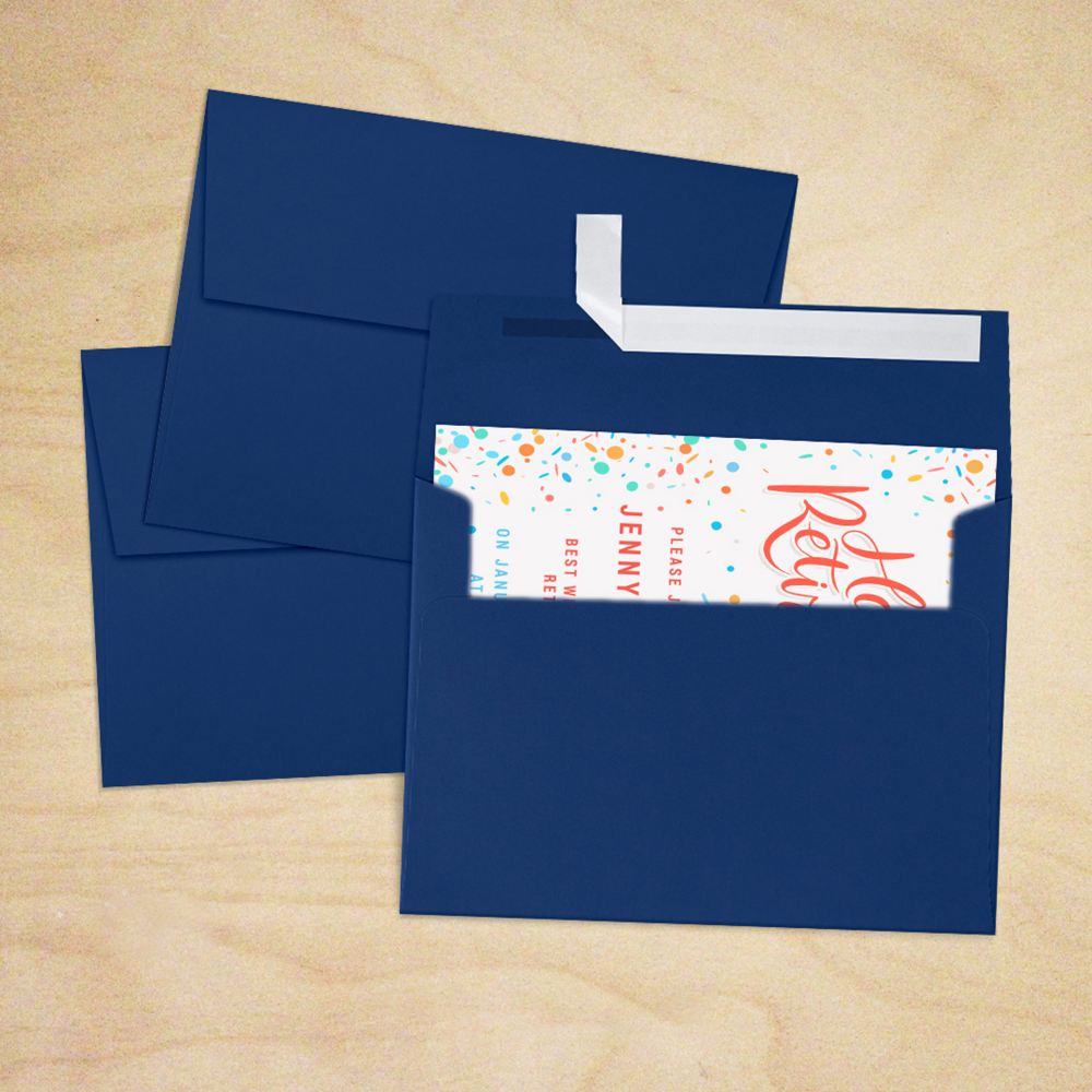 Navy Blue 32lb A7 Invitation Envelopes (5 1/4 x 7 1/4) with Peel & Seal