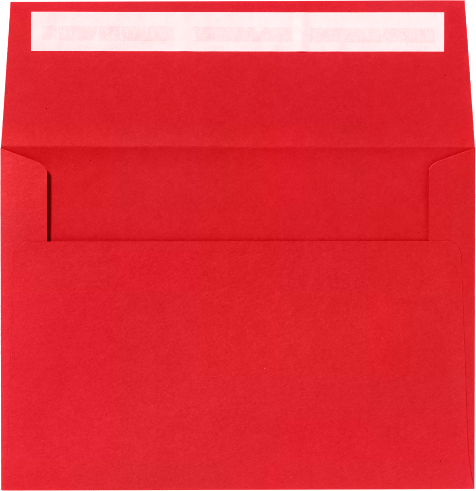 Ruby Red with Holiday Leaves 32lb A7 Invitation Envelopes (5 1/4 x 7 1/4) with Peel & Seal