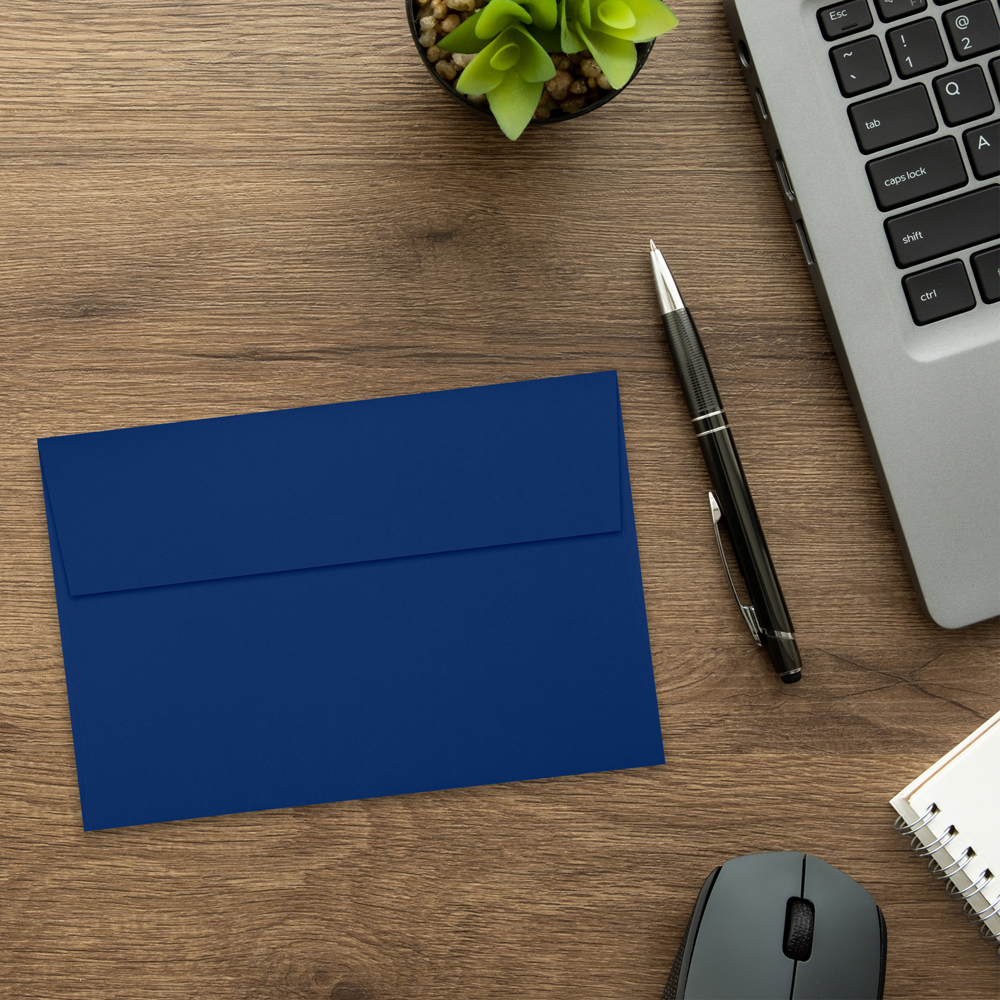 Navy Blue 32lb A8 Invitation Envelopes (5 1/2 x 8 1/8) with Peel & Seal