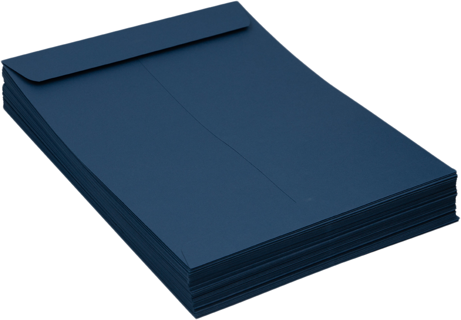 Navy Blue 32lb 9 x 12 Open End Envelopes with Peel & Seal
