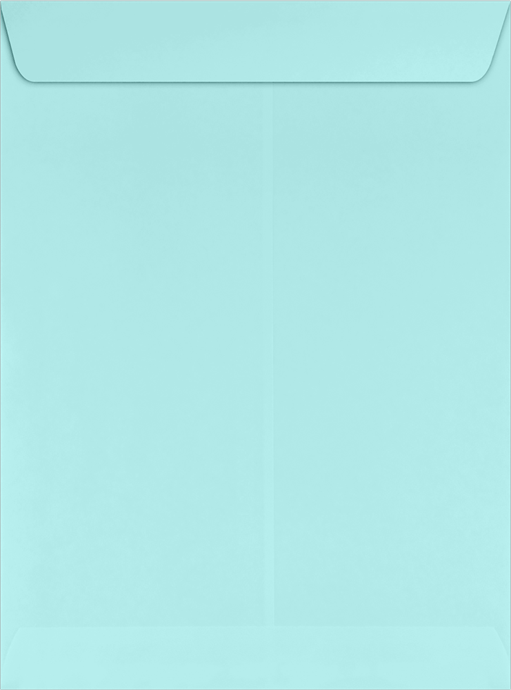 Seafoam Aqua Blue 32lb 9 x 12 Open End Envelopes with Peel & Seal