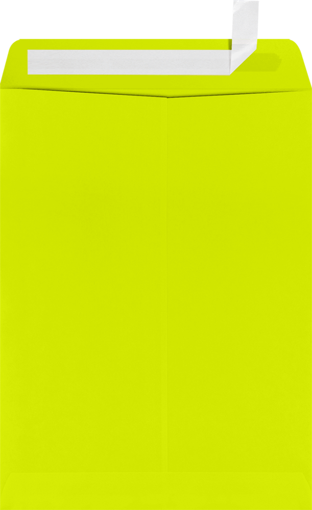 Wasabi Lime Green 32lb 9 x 12 Open End Envelopes with Peel & Seal