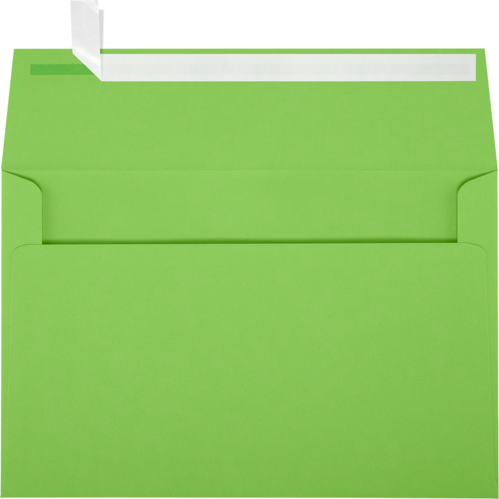 Lime Green 32lb A9 Invitation Envelopes (5 3/4 x 8 3/4) with Peel & Seal