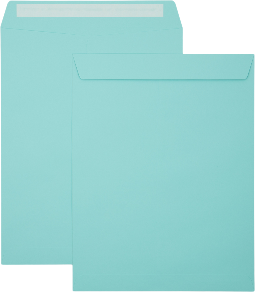 Seafoam Aqua Blue 32lb 10 x 13 Open End Envelopes with Peel & Seal