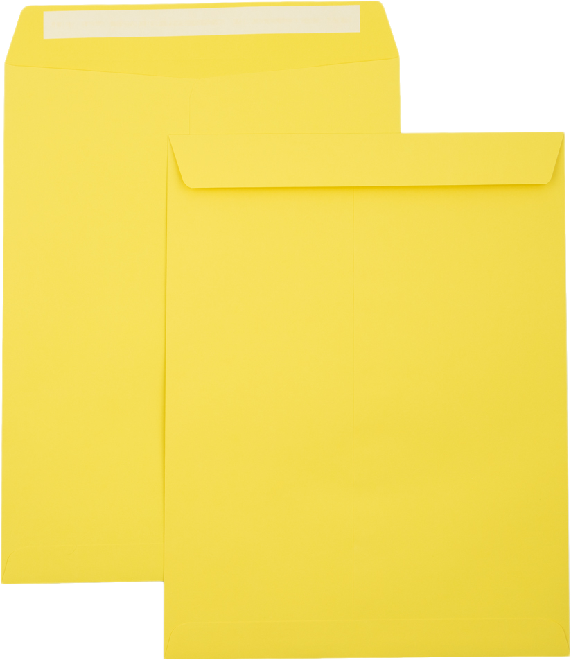 Citrus Yellow 32lb 10 x 13 Open End Envelopes with Peel & Seal