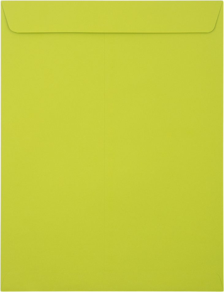 Wasabi Lime Green 32lb 10 x 13 Open End Envelopes with Peel & Seal