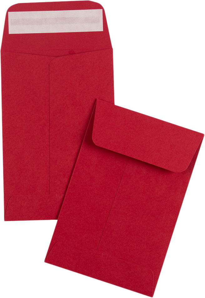 Red 32lb #4 Coin Envelopes (3 x 4 1/2)