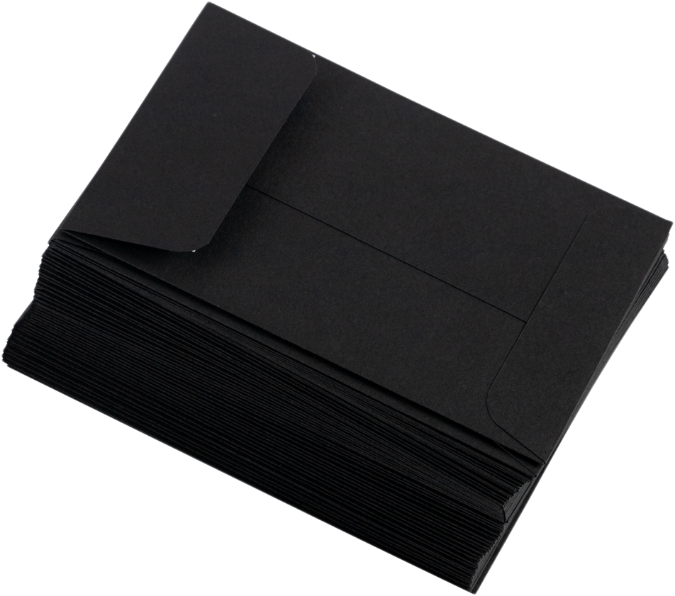 Smooth Midnight Black 32lb #4 Coin Envelopes (3 x 4 1/2)
