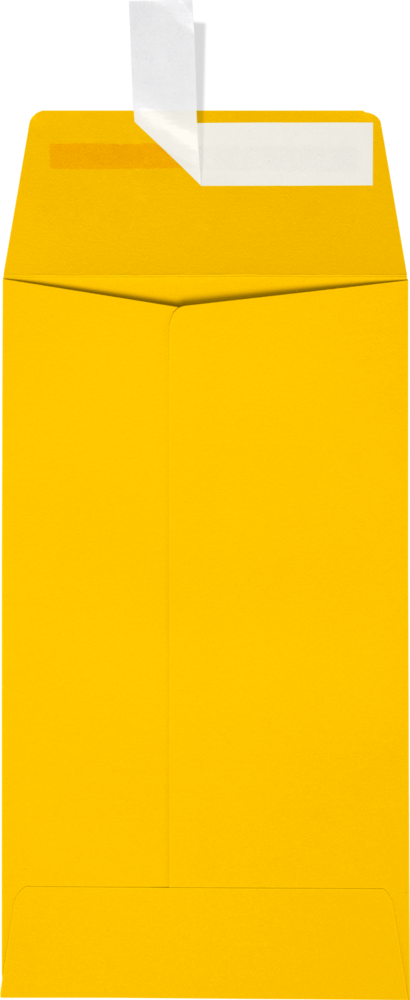Sunflower Yellow 32lb #5 1/2 Coin Envelopes (3 1/8 x 5 1/2) with Peel & Seal