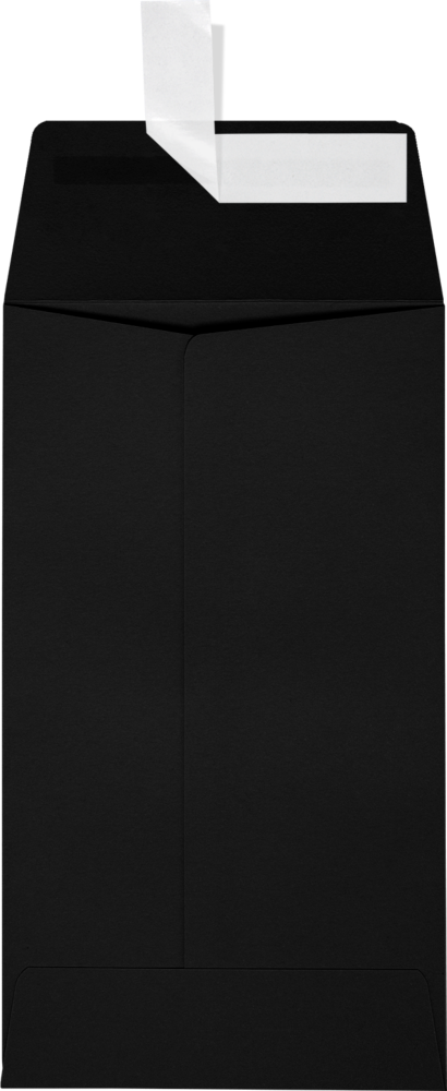 Smooth Midnight Black 32lb #5 1/2 Coin Envelopes (3 1/8 x 5 1/2) with Peel & Seal