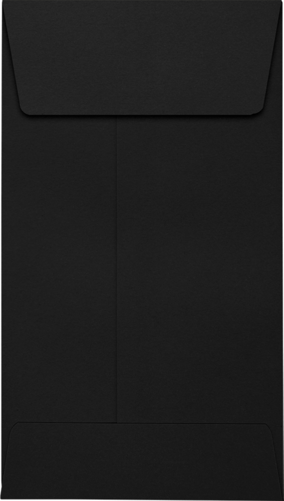 Smooth Midnight Black 32lb #5 1/2 Coin Envelopes (3 1/8 x 5 1/2) with Peel & Seal