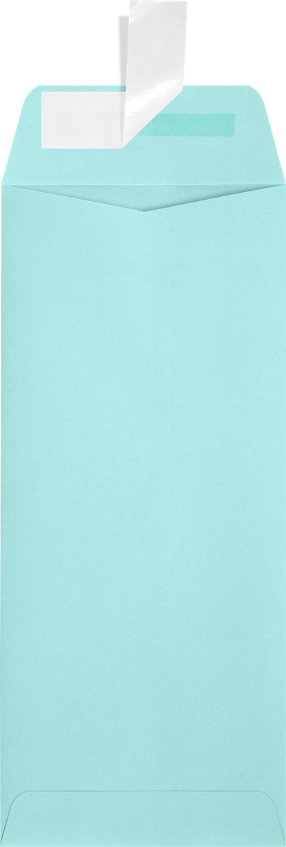 Seafoam Aqua Blue 32lb #10 Policy Envelopes (4 1/8 x 9 1/2) with Peel & Seal